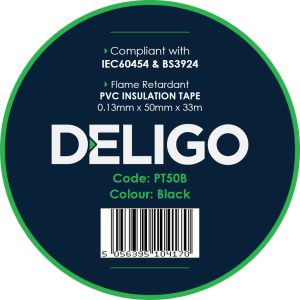 PVC Insulation Tape0.13mm X 50mm X 33m- Black