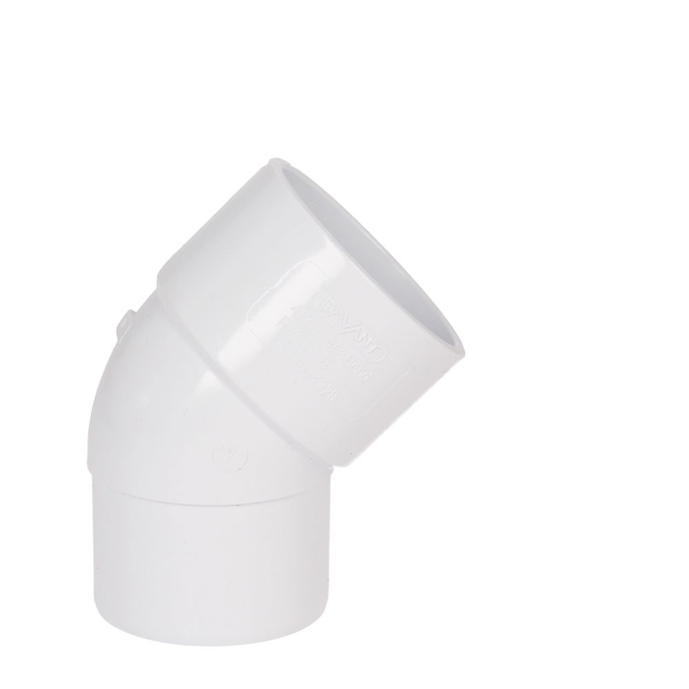 Waste Solvent Weld Street Bend 45° 32mm Black/ White/Grey