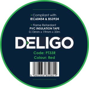 PVC Insulation Tape 0.13mm X 19mm X 33m - Red