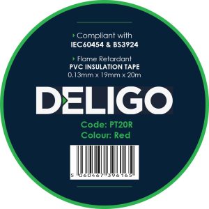 PVC Insulation Tape 0.13mm X 19mm X 20m – Red
