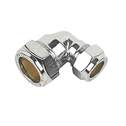 Compression Chrome Plated 22mm X 15mm Reducing Elbow