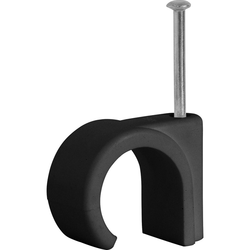 CCR14B 14mm Round Cable Clips – 100 Clips – Black
