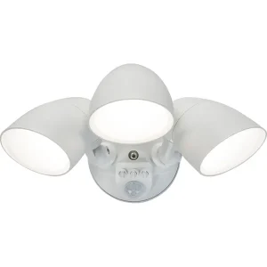 110-230V IP65 Triple Head White 30W Security Floodlight With PIR, Sensor, CCT And Manual Override