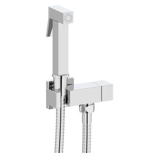 2001 Zen Square Douche Kit With Hose, Shut Off Valve, Holder & Thermostatic Douche Valve
