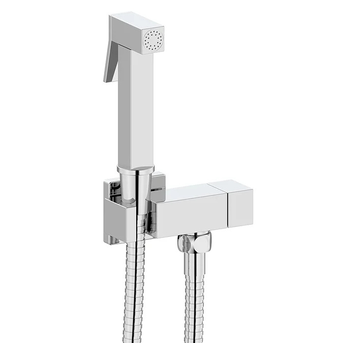 2001 Zen Square Douche Kit With Hose, Shut Off Valve, Holder & Thermostatic Douche Valve