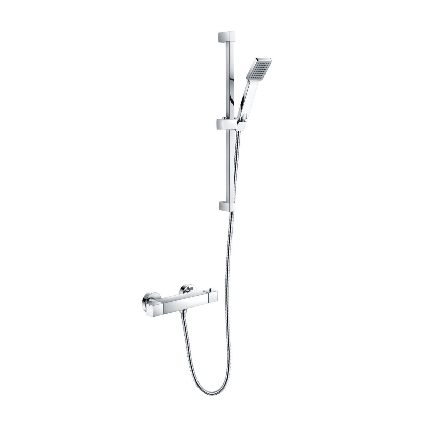 SQKIT+ Square Thermostatic Shower Valve C/w Slide Rail