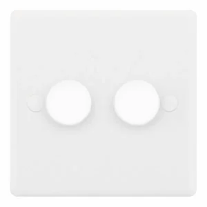 SSL596 Smooth White 2 Gang 5-100W 2 Way LED Dimmer Switch