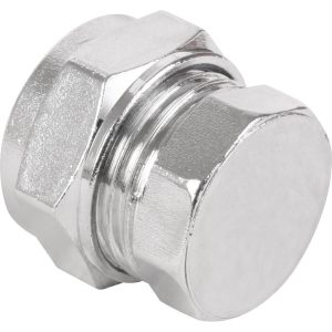 Compression Chrome Plated Stop End 28mm