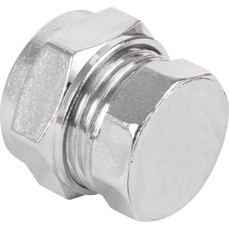 Compression Chrome Plated Stop End 28mm