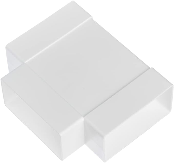 110x55mm T-Piece Duct Connector - Rectangular Flat PVC Ducting