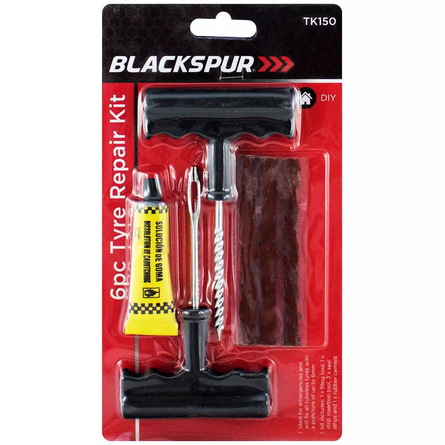 TK150 Blackspur 6pc Tyre Repair Kit