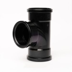 Pushfit Soil 92.5° Triple Socket Branch With 110mm Black