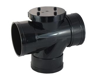 110mm Soil Solvent Weld 90° Tripe Socket Access Tee