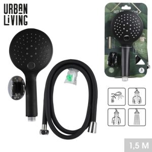 Urban Living Shower Head & 1.5m Hose Set Black