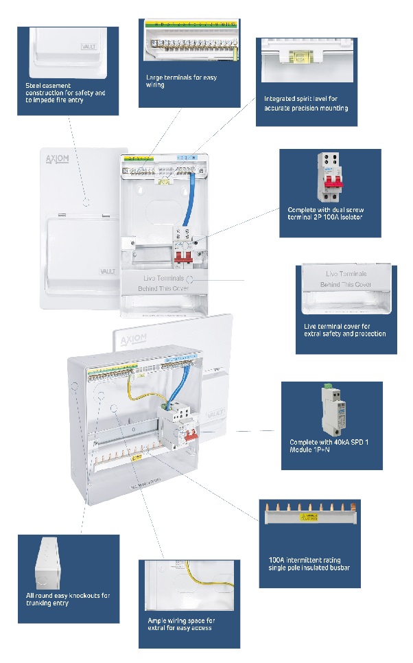 Vault 10-Way Consumer Unit Fitted With SPD