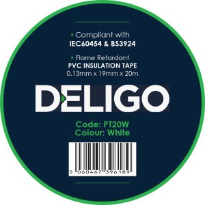 PVC Insulation Tape 0.13mm X 19mm X 20m - White
