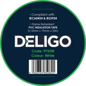 PT33W 33 Metre PVC Insulation Tape- White
