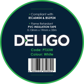 PT33W 33 Metre PVC Insulation Tape- White
