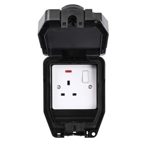 Weatherproof 13A 1G DP Switched Socket -Black