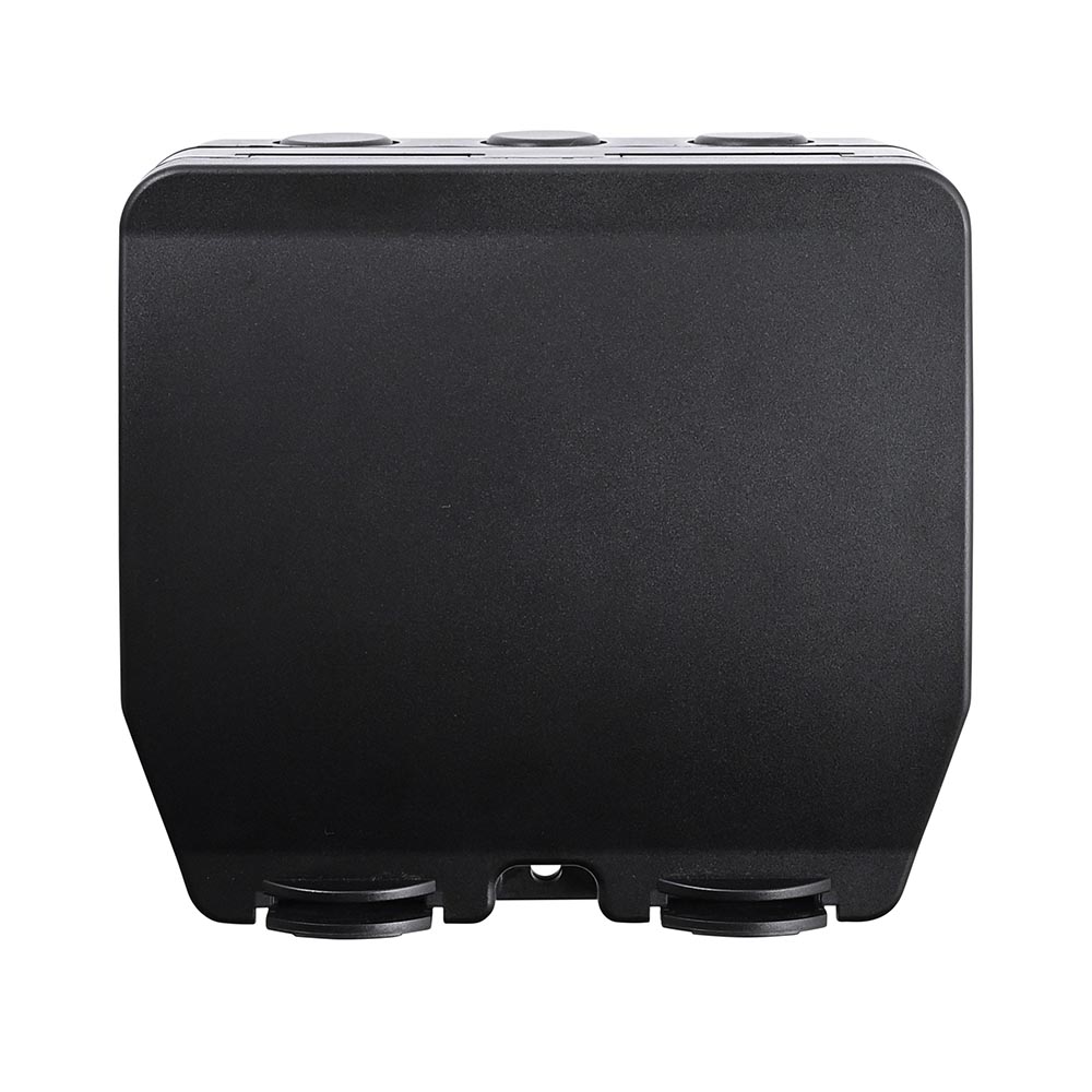 Weatherproof 13A 2G DP Switched Socket - Black