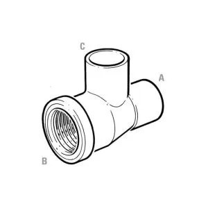Endfeed 15mm x ½" x 15mm Tee C X FI X C