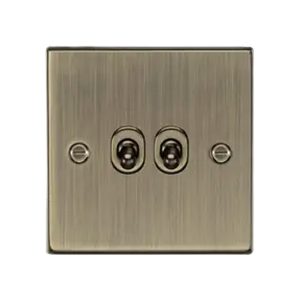 10AX 2G 2-Way Toggle Switch - Antique Brass