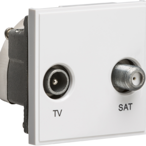 Knightsbridge Diplexed TV /SAT TV Outlet Module 50 x 50mm - White