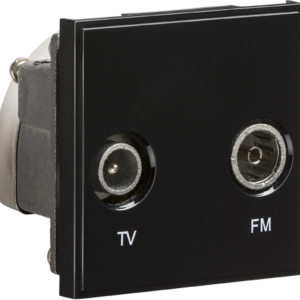 Knightsbridge Diplexed TV /FM DAB Outlet Module 50 x 50mm - Black