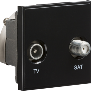 Knightsbridge Diplexed TV /SAT TV Outlet Module 50 x 50mm - Black
