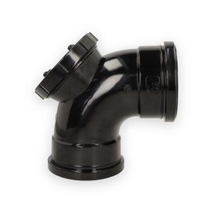 110mm Push Fit Soil 92.5° Double Socket Access Bend Black