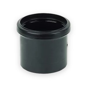 110mm Push Fit Soil Single Socket Coupling Black