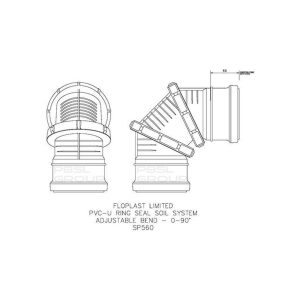 110mm Soil Push Fit Multi Double Socket 0-90° Bend