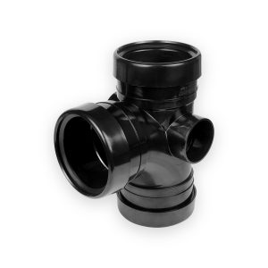 110mm Soil Push Fit Triple Socket 90° Tee (Side Boss)