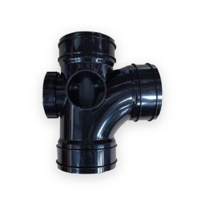 110mm Solvent Weld Triple Socket Access Branch 92.5° Black