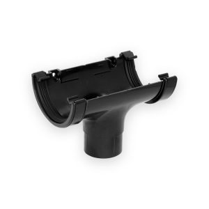 112mm Half Round Guttering Running Outlet - Black