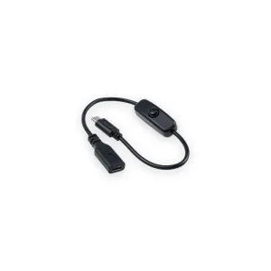 USB Type-C male to female extension cable with inline power switch