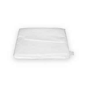 Folded translucent white polythene dust sheet