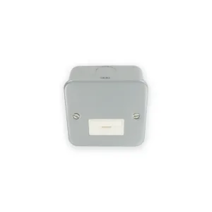 13A metal-clad fused connection unit with grey cover and white fuse carrier