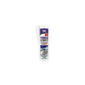 151 white bathroom and kitchen acrylic sealant cartridge with nozzle