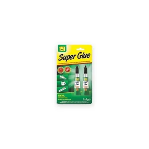 151 Super Glue twin3g tubes in yellow and green retail blister pack