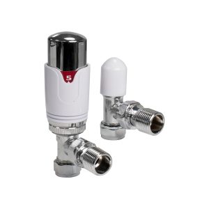 15mm Angle Classic Thermostatic Valve + Lock Shield CP