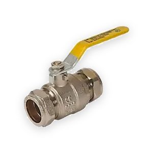 15mm Lever Ball Valve Yellow Gas