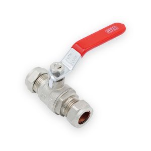 15mm X 15mm Full Bore Lever Valve RED