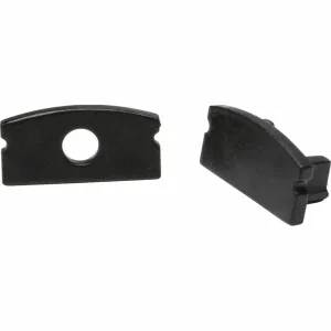 Aluminium Surface Mount Profile End Caps - Black