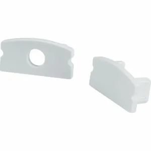 Aluminium Surface Mount Profile End Caps - White