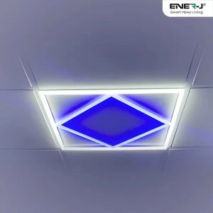 40W 600 X 600 Double Square Borderline LED Panel 4000 Lumens &6000K On Border & Blue Inside