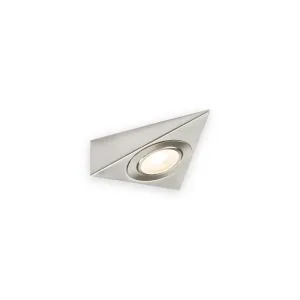 230V 2W LED Triangular Under Cabinet Light with Adjustable CCT - Brushed Chrome