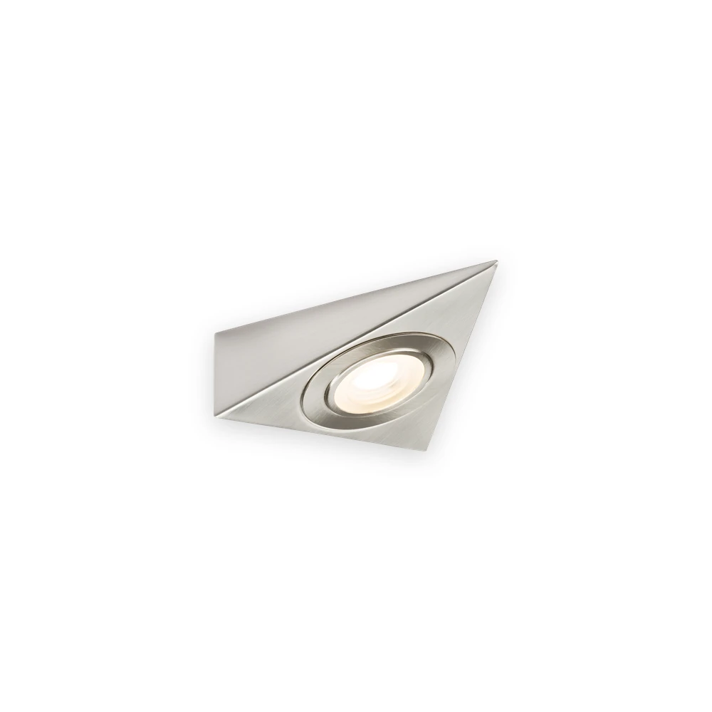 230V 2W LED Triangular Under Cabinet Light with Adjustable CCT - Brushed Chrome 230V 2W LED Triangular Under Cabinet Light with Adjustable CCT - Brushed Chrome