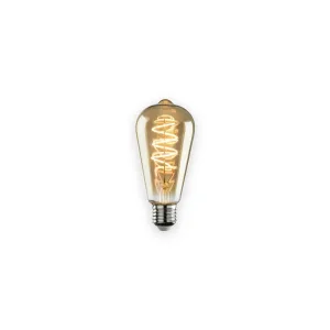 230V 4W LED ES Amber ST64 Spiral Filament Lamp 1800K Dimmable