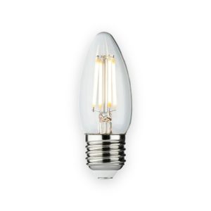 230V 4W LED ES Clear Candle Filament Lamp 2700K Dimmable